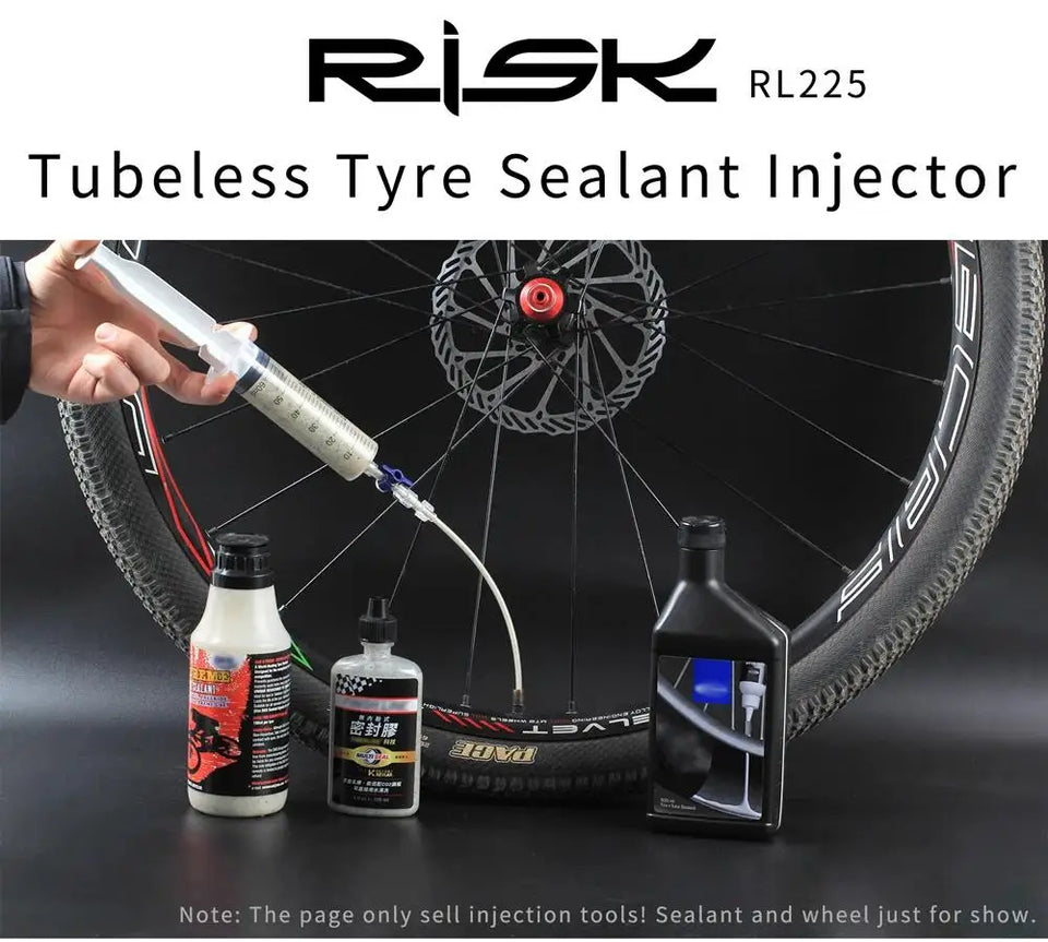 Cycling Bike Bicycle Tubeless Tyre Sealant Injector Injection and Syringe Schrader Presta Valve Core Removal Tool