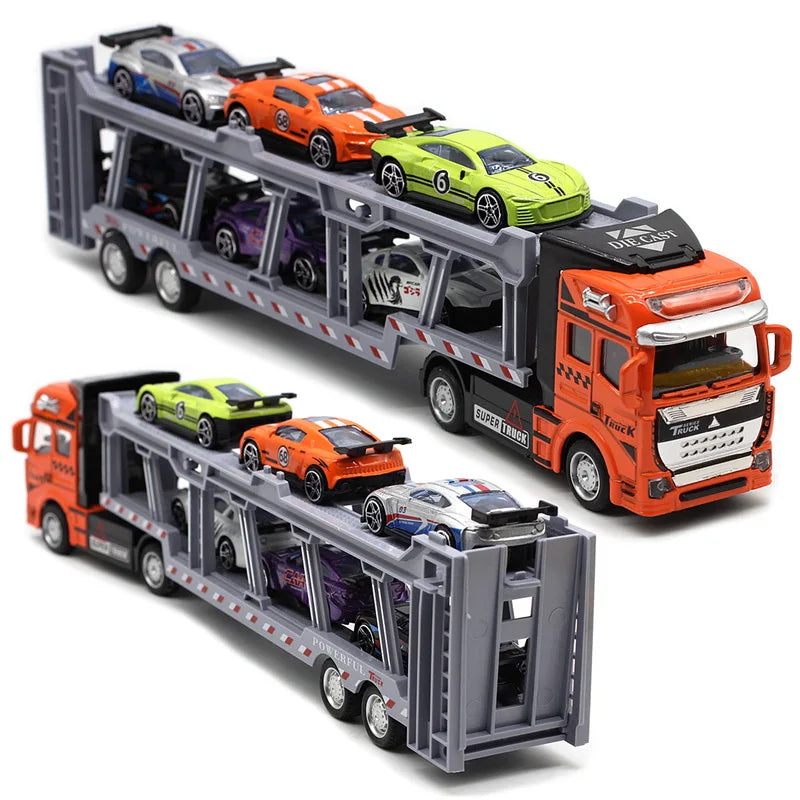 1: 48 alloy double-layer transport vehicle model,simulation sports car off-road vehicle toy,engineering transport vehicle toy