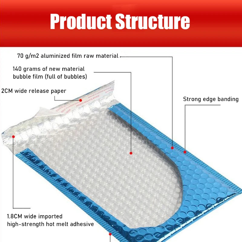 20pcs/lot Rose Gold/Silver/Purple/Blue Packaging Shipping Bubble Mailer Plastic Padded Envelopes Gift Bag Mailing Envelope Bag