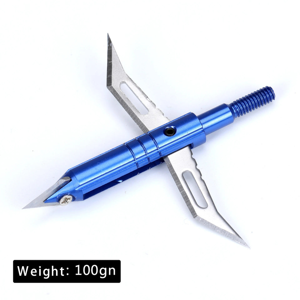 3pcs Hunting Broadhead 100gn-150gn ArrowHead Arrows Points for Compound Recurve Traditional Bow Crossbow Hunting Archery Outdoor