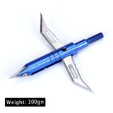3pcs Hunting Broadhead 100gn-150gn ArrowHead Arrows Points for Compound Recurve Traditional Bow Crossbow Hunting Archery Outdoor