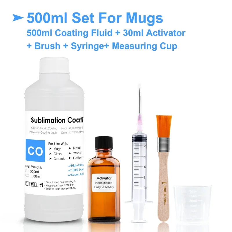 Spray Sublimation Coating For Cotton Fabric T-shirt Canva Caps Mugs Glass Ceramic Metal Wood Sublimation Ink Pretreatment Liquid