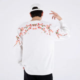 Floral Embroidery Unisex Pullovers Sweatshirt For Men Loose Fit Autumn Quality Cotton Fashion Casual Oversized Luxury Pull Homme