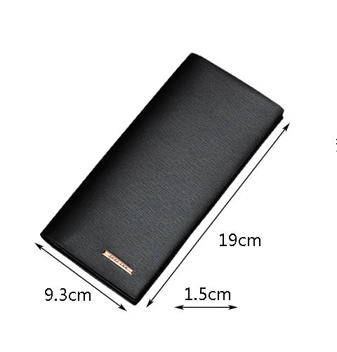 Men's PU Leather Long Clutch, Thin Business Card Holder, Men's Wallet, Brown, Black, Coffee, Pocket Coin Purse, Fashion 2024