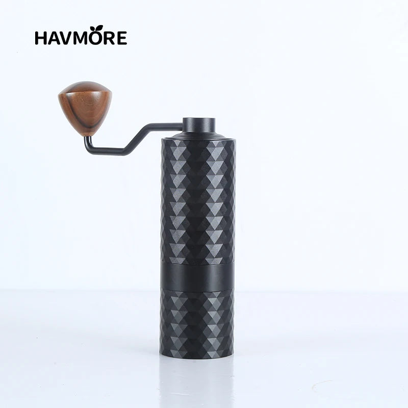 HAVMORE Upgrade Manual Coffee Grinder CNC Professional Stainless Steel Diamond Adjustable Manual Burr Coffee Bean Grinding