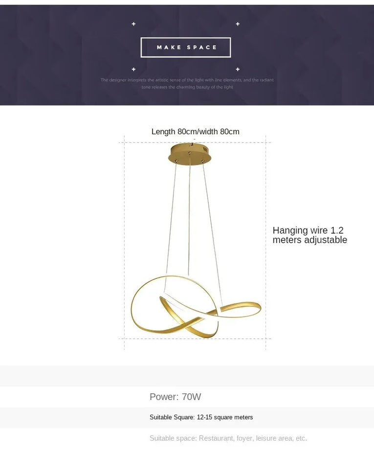 Personalized and Creative Clover Restaurant Pendant Light Nordic Modern and Minimalist Restaurant Hotel Art Bar LEDCeiling Light