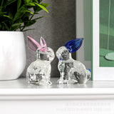Crystal Rabbit Bunny Figurine Collectibles Spring Easter Decoration Glass Art Animal Paperweight Ornament Creative Gift