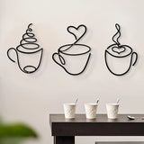 1/3pcs of Creative Coffee Wall Hangings, Coffee Shop Decorations, Interior Wall Decorations, Wall Hanging Iron Paintings
