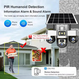V380 Pro Solar Camera 3 Lens WiFi Security Cameras Outdoor Smart Home Solaire Power PTZ IP 15MP Night Vision CCTV Surveillance