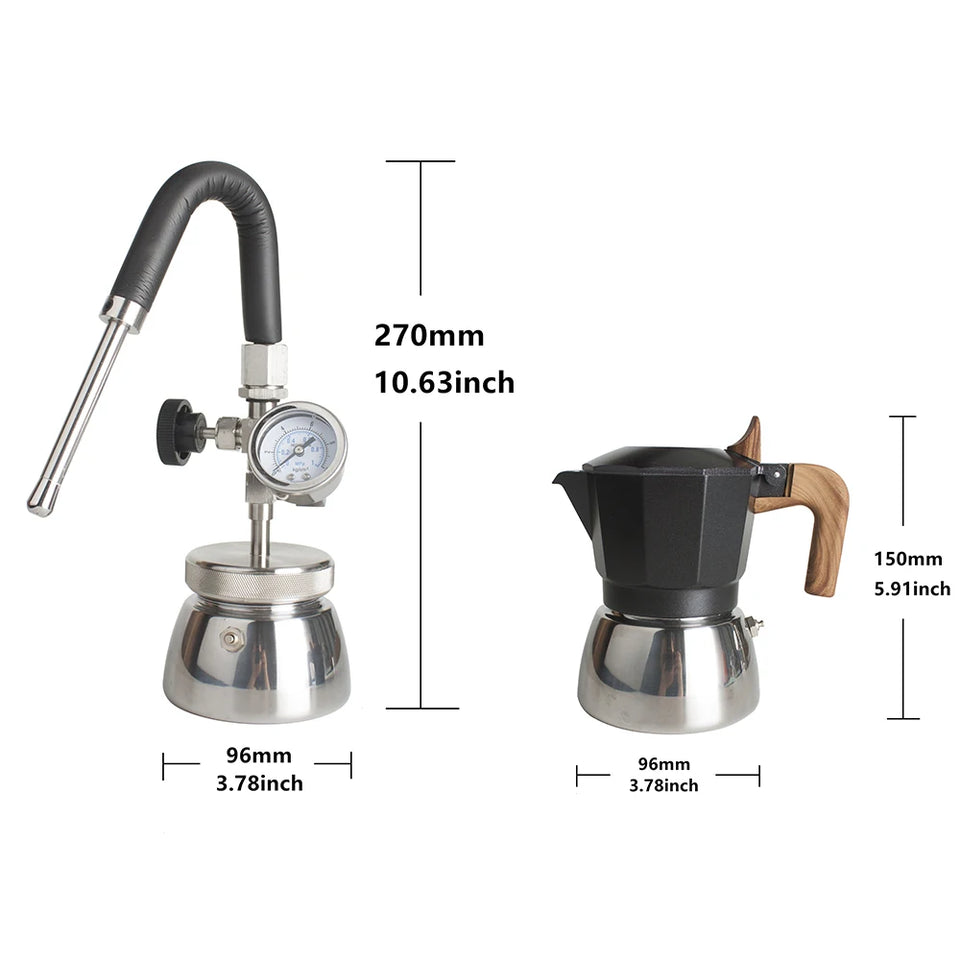 capsulone 2 ways use steam milk foam pot Moka Pot milk frother for coffee milk Latte art color black