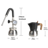 capsulone 2 ways use steam milk foam pot Moka Pot milk frother for coffee milk Latte art color black