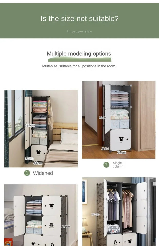 Clothes Folding Cabinets Locker Dustproof Foldable Simplicity Children Wardrobe Bedroom Furniture Organizador De Zapatos