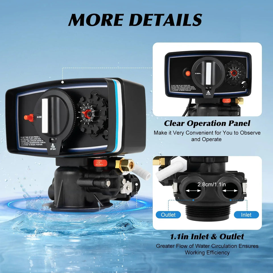 110V 12Day Time Clock Control Valve,5600 Timer Replacement Softener Valve for Water Filter Softener,3W Timer Valve Backwash Head
