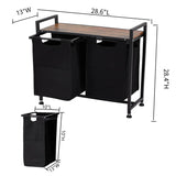 Laundry Hamper, Laundry Basket Organizer Laundry Sorter 2 Section with Removable Laundry Bag and Top Shelf, Dirty Clothes Hamper