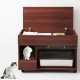Integrated Cat Litter Box Storage Cabinet Leak Proof Sand Storage Cats Toilet Closed Stainless Steel Bedpans Pets Supplies