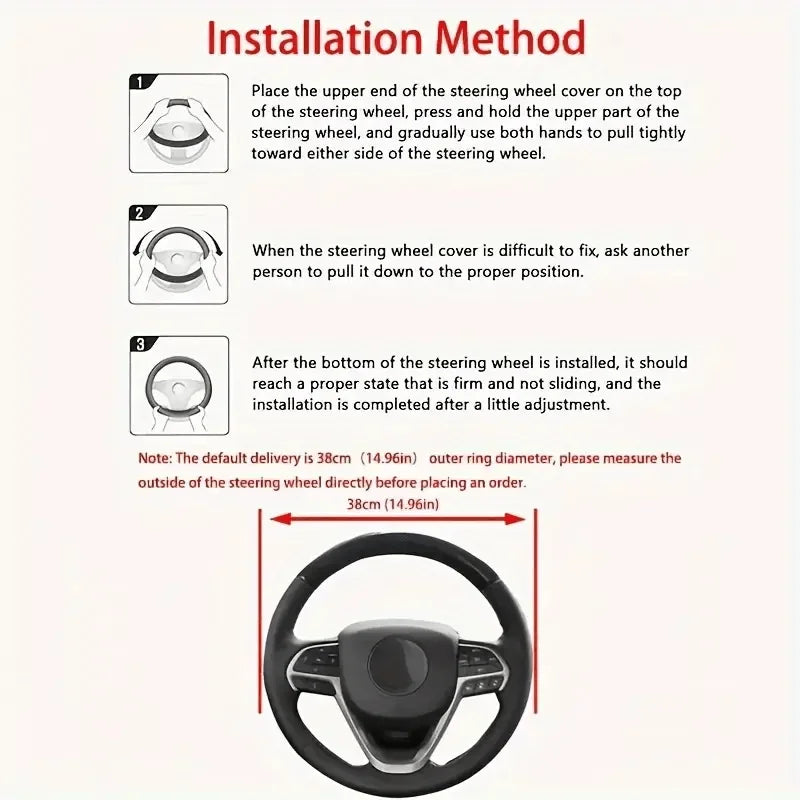 New Style Coffee Brown Car Steering Wheel Cover - All-Season Skin-Feel Nappa Leather, Automotive Grip
