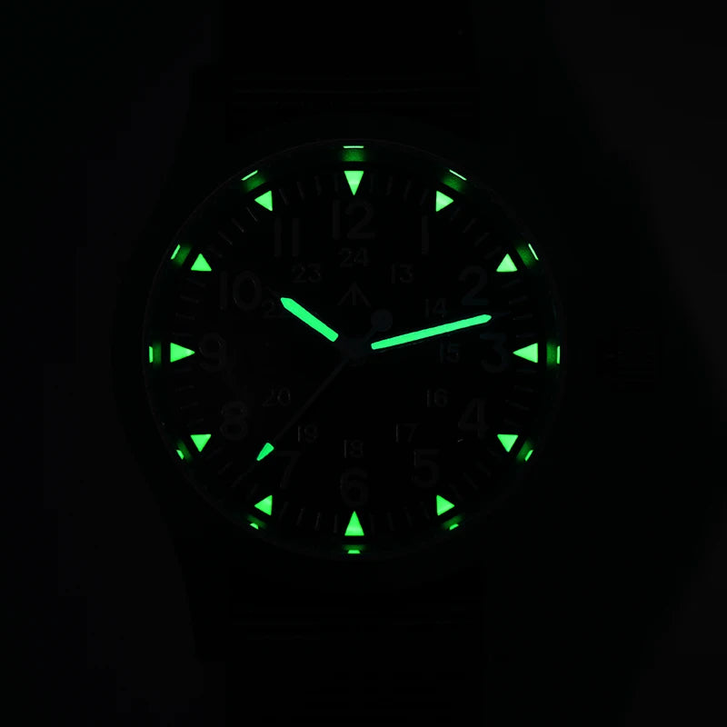 Militado ML05 Field Watch 38mm VH31 Sweep Quartz Movement Sapphire Crystal 100M Water Resistant Screw-Down Crown Men's Watches
