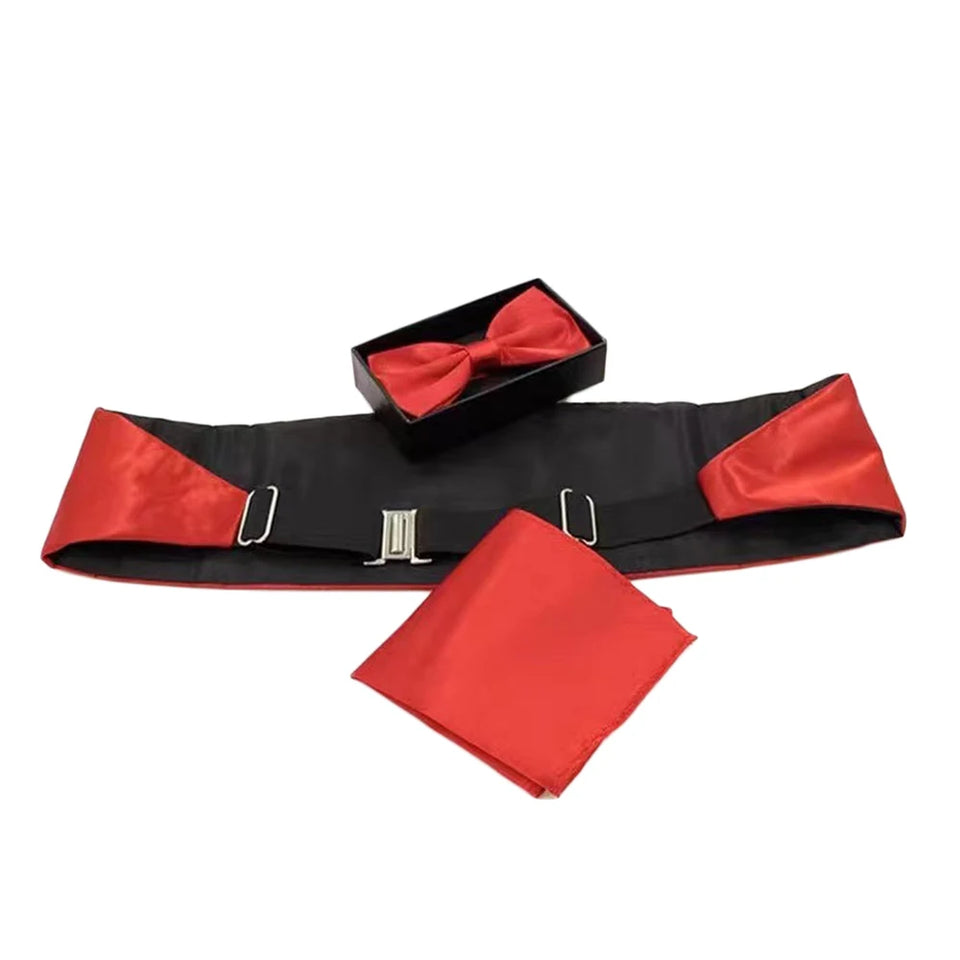 Gentleman Solid Wide Silk Satin Elastic Belly Band Tuxedo Cummerbund Commercial Banquet Model Business  Without Bowtie