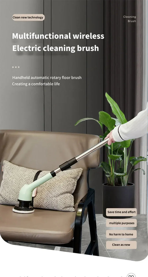 Electric Spin Scrubber 9-in-1 Cordless Rechargeable with 9 Brush Heads, Multipurpose Cleaner for Bathroom Kitchen Floor