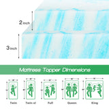 JHK 2-4 Inch Memory Foam Soft Mattress Topper Thick Gel Cooling Mattress Soft and Breathable Bed Topper Bedroom Furniture