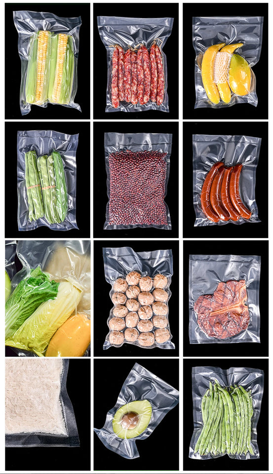 Vacuum Sealer Bags Rolls for Vacuum Sealer Meat Fruit Vegetable Food Vacuum Storage Packaging Bags 12/15/20/25/30cm 500cm/roll