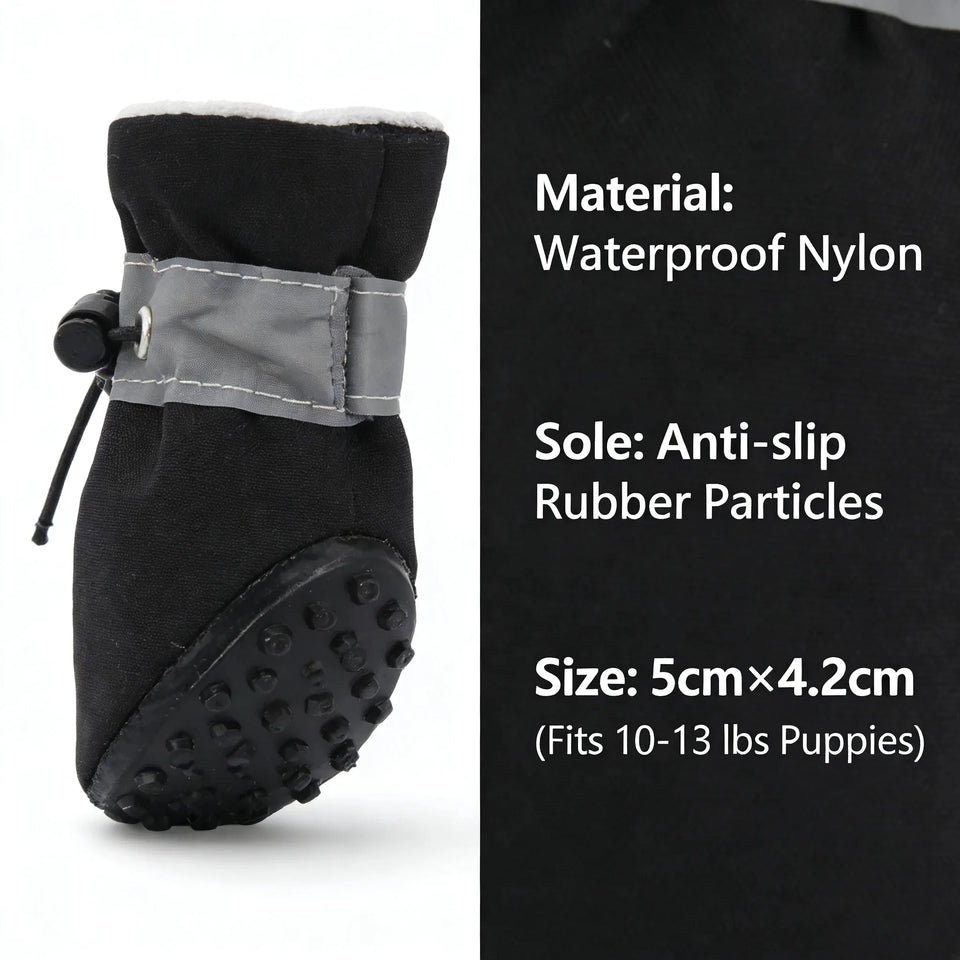 Small Dog Puppy Shoes Waterproof Anti Slip Soft Sole Boot Size 5x4.2cm for Puppies 10-13 lbs New Arrival