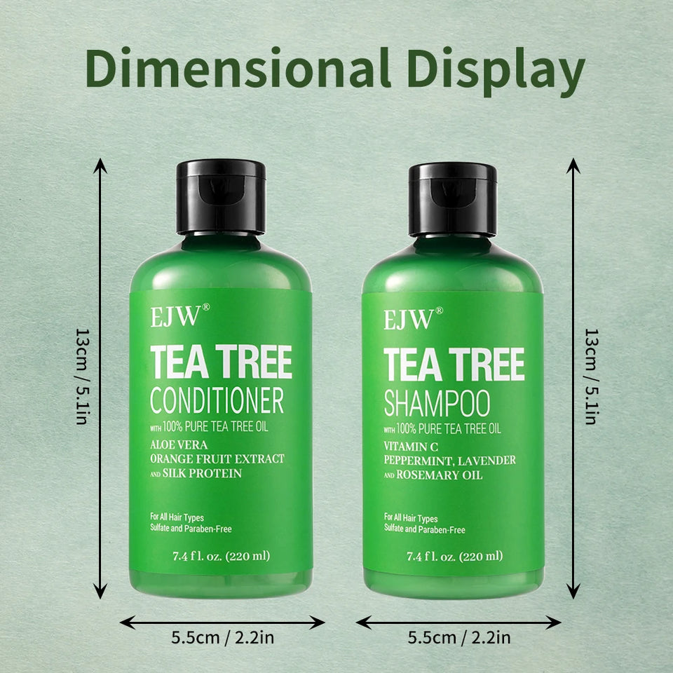 Tea Tree Oil Shampoo and Conditioner  Set| Refreshes Scalp, Soothes,Cleanses  Buildup, Clarifying for Oily Hair|Pure Tea Tree