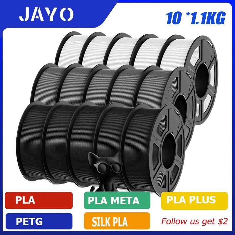 JAYO pla plus petg High speed matte PETG APLA 10Rolls  filament 175mm no bubbles smooth multiple colors optional for 3D printing