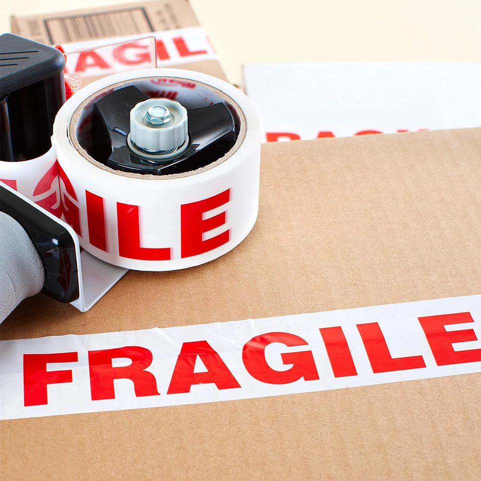 48mm×50M Packaging Tape Roll: Made of PP Material with Fragile Warning Reminder, Adhesive for Marking & Securing