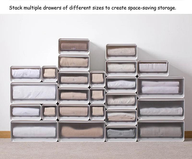 Organization Storage Clothing Closet Organizer System Containers Transparent Storage Box With Compartments