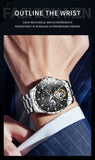 OLEVS 6689 Original Brand Men's Watches Starry Sky Disk Waterproof Luminous Automatic Mechanical Wristwatch Moon Phase Man Watch