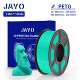 JAYO PETG/PETG Clear 3D Printer Filament 1.75 ±0.02mm 1.1kg/roll High Toughness Neatly Wound Filament Fit Most FDM Printer