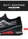 2024 Autumn New Casual Shoes For Men Fashionable Inside Increased High 6cm Lazy Shoes Rubber Shoe Sole Polyamide Leather Shoe