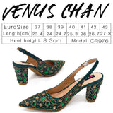 Elegant And Sexy Golden Color High Heels Shoes And Bag With Rhinestone Embellished Toe Is Comfortable Women's Shoes For Party