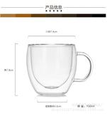 150/250/350/450ml Heat Resistant Double Wall Coffee Cup Transparent Glass Whiskey Tea Milk Cups Cold Beverage Wine Mug Drinkware