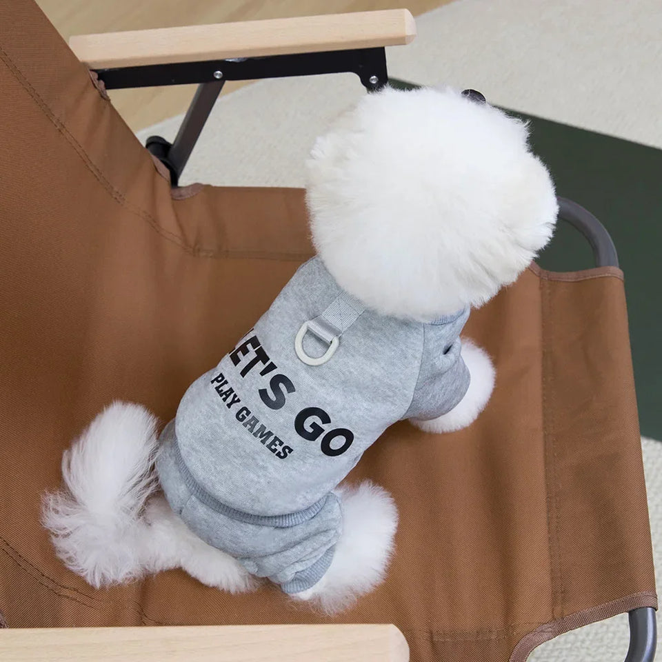 4 Legs Dog Hoodies Jumpsuit for Small Dogs Puppy Clothes Sport Dog Pullover Sweatshirt Doggies Winter Coat Warm Pet Cat Apparel