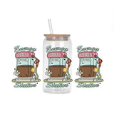 Coffee vibe Series easy peel waterproof DIY decoration decals 3D transfers uvdtf crystal sticker 16oz uv dtf cup wraps