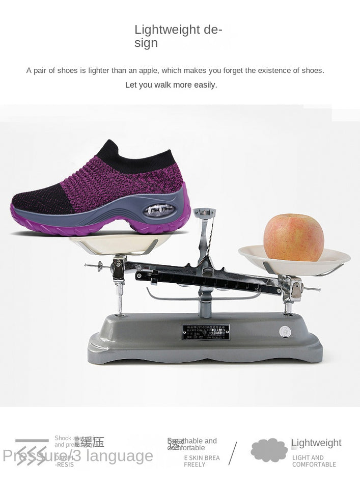 Women Sneakers Fashion Black Sports Casual Shoes Breathable Mesh Lightweight Air Cushion Non-Slip Running Shoe Zapatillas