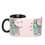 Pink Doctor Nurse Coffee Mugs DIY Customized Enfermera En Apuros Ceramic Milk Tea Mug Cup
