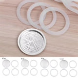 1 Set, 3pcs Silicone Gaskets and 1pc Aluminum Filter Moka Pot Coffee Bottle Replacement Compatible with 3/6/9/12 Cup Moka Expres
