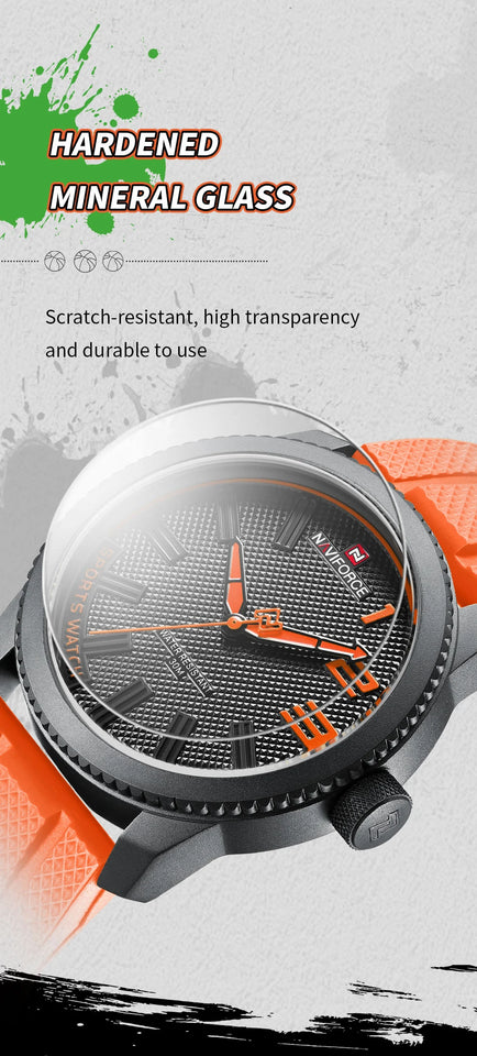 NAVIFORCE New Style Popular Silicone Strap Male Quartz Watches Fashion Casual Waterproof Wristwatches for Men Relogio Masculino