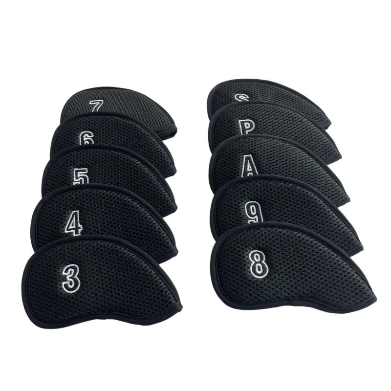 Golf Irons Head Covers 10pcs/set Two Sides Numbers Mesh Golf Iron Headcovers 5 Colours Golf Club Head Cover