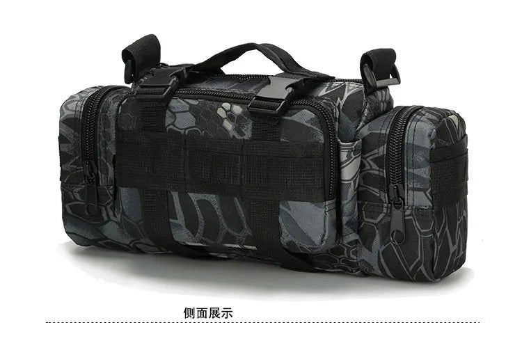 Outdoor Hiking Waist Bag 600D Waterproof Oxford Climbing Shoulder Bags Fishing Camping Hiking Pouch Chest Bag