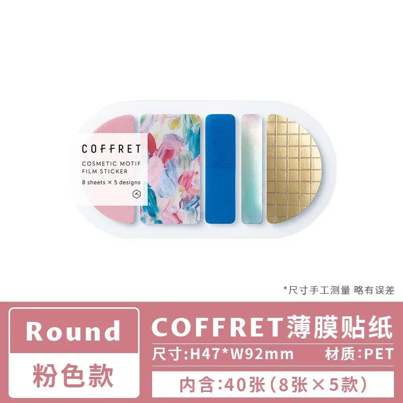Japan Kingjim COFFRET Beauty Collection Label Sticker Colorful Translucent Creative Pattern Advanced Decoration Collage Bookmark