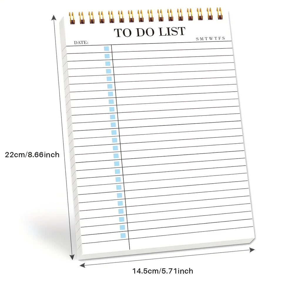 1pc to Do List Notepad, Undated Daily Planner Notepad with to Do List Notebook Checklist Planner Spiral Cover Notepad