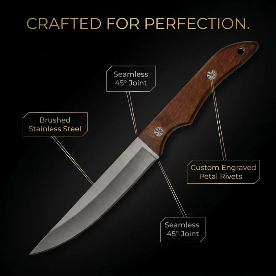 New Multi-Purpose Chef Knife Ultra-Sharp – Stainless Steel Ergonomic Wood Handle with Cover for Home & Commercial Cooking