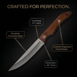 New Multi-Purpose Chef Knife Ultra-Sharp – Stainless Steel Ergonomic Wood Handle with Cover for Home & Commercial Cooking