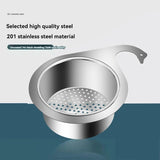Stainless Steel Swan Sink Strainer Basket Kitchen Sink Garbage Filter Swan Dry And Wet Separation Hook Drain Rack