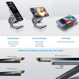 3 In 1 Foldable Magnetic Wireless Charger Stand For iPhone 16 15 14 13 Pro/Max/Plus AirPods 3/2 Station Dock Fast Charger Holder
