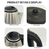 Electric Kettle 304 Stainless Steel Durable Portable Water Boiler Pot Fast Boil for Home During  Electric Water Kettle for Home